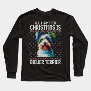 All I Want for Christmas is Biewer Terrier - Christmas Gift for Dog Lover Long Sleeve T-Shirt